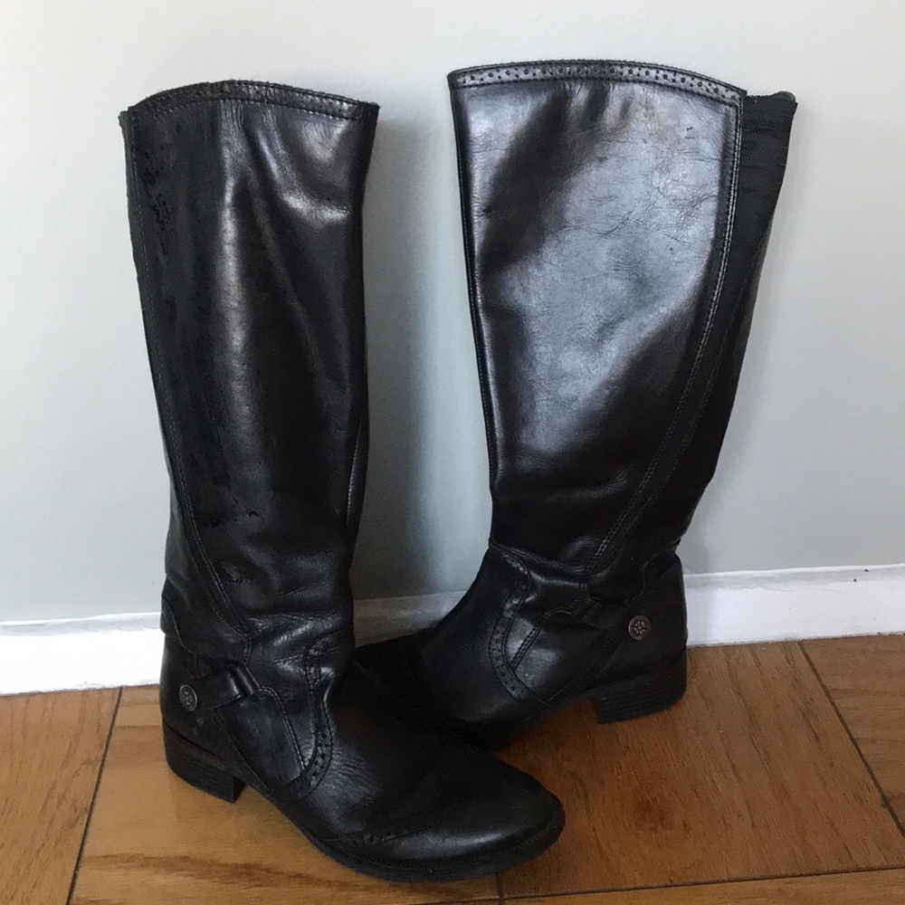 Leather riding boots